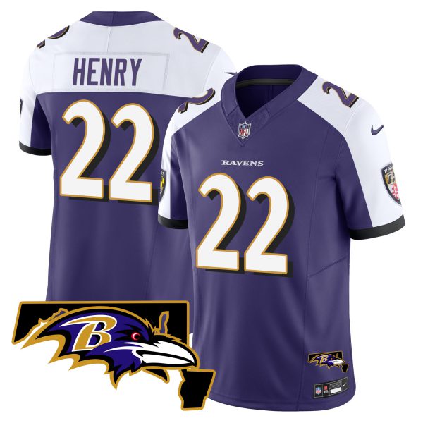 Derrick Henry Ravens Maryland Patch Vapor Limited Jersey - All Stitched - Image 2