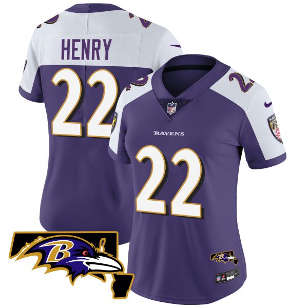 Derrick Henry Ravens Maryland Patch Vapor Limited Jersey - All Stitched - Image 7