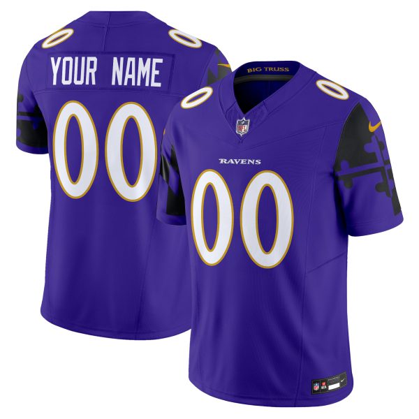 Ravens Maryland Flag Vapor Limited Custom Jersey - All Stitched - Image 2