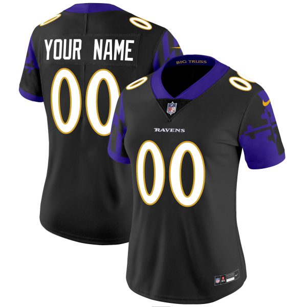Ravens Maryland Flag Vapor Limited Custom Jersey - All Stitched - Image 7