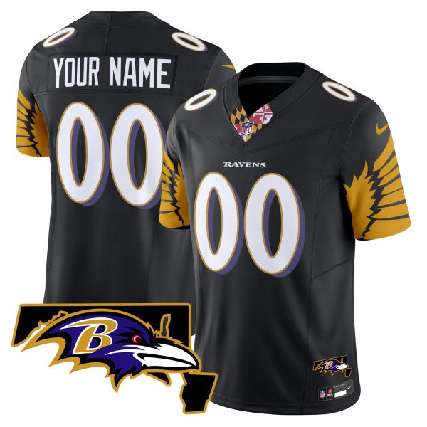 Ravens Maryland Patch Vapor Limited Custom Jersey V3 - All Stitched - Image 2
