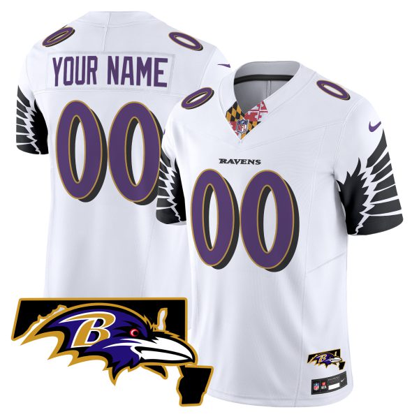 Ravens Maryland Patch Vapor Limited Custom Jersey V3 - All Stitched - Image 3