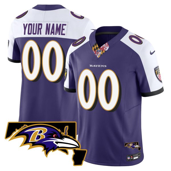 Ravens Maryland Patch Vapor Limited Custom Jersey V3 - All Stitched - Image 5
