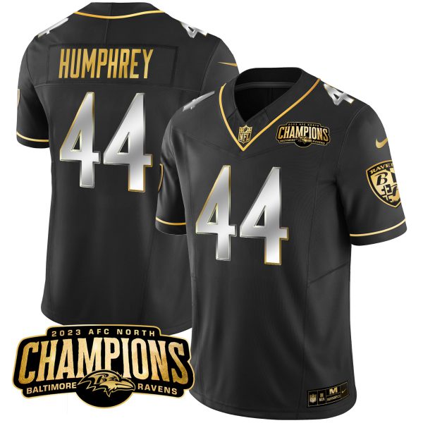 Men's Ravens 2023 AFC North Champions Patch Gold Vapor Jersey - All Stitched - Image 11