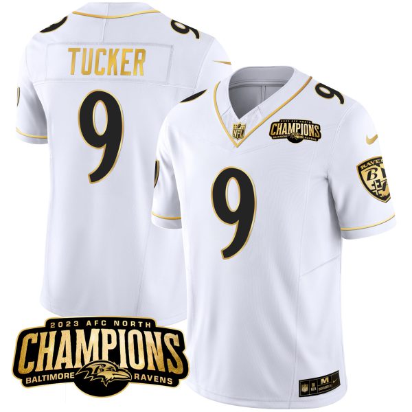 Men's Ravens 2023 AFC North Champions Patch Gold Vapor Jersey - All Stitched - Image 23