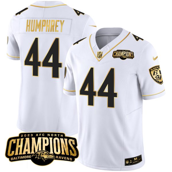 Men's Ravens 2023 AFC North Champions Patch Gold Vapor Jersey - All Stitched - Image 25