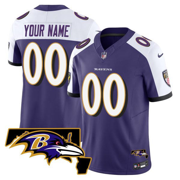Ravens Maryland Patch Vapor Limited Custom Jersey - All Stitched - Image 2
