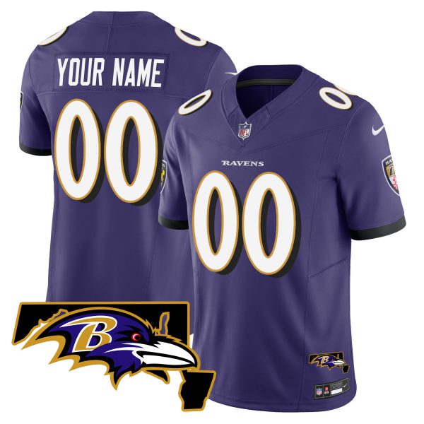 Ravens Maryland Patch Vapor Limited Custom Jersey - All Stitched - Image 4