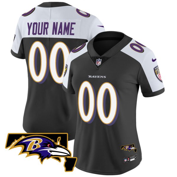 Ravens Maryland Patch Vapor Limited Custom Jersey - All Stitched - Image 6