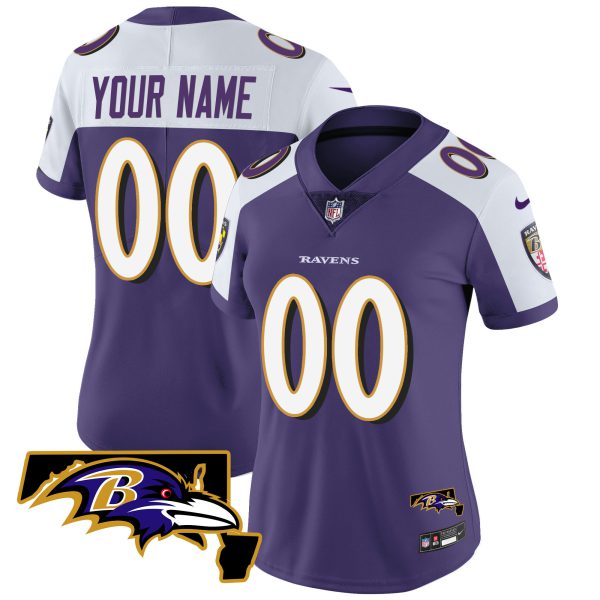 Ravens Maryland Patch Vapor Limited Custom Jersey - All Stitched - Image 7