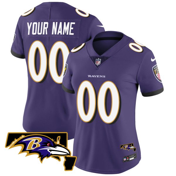 Ravens Maryland Patch Vapor Limited Custom Jersey - All Stitched - Image 9
