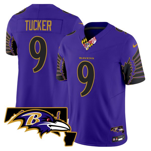 Men's Ravens Maryland Patch Vapor Limited Jersey V2 - All Stitched - Image 3