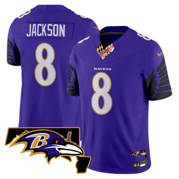 Men's Ravens Maryland Patch Vapor Limited Jersey V2 - All Stitched - Image 11