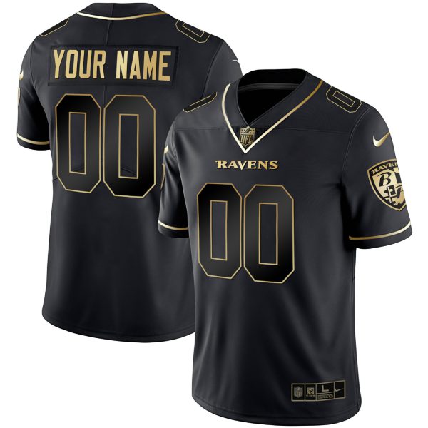 Ravens Vapor Gold Custom Name and Number - All Stitched - Image 3