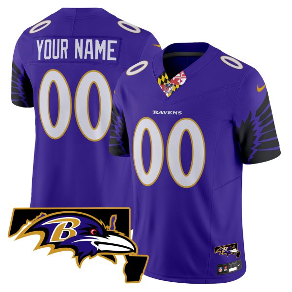 Ravens Maryland Patch Vapor Limited Custom Jersey V2 - All Stitched - Image 2