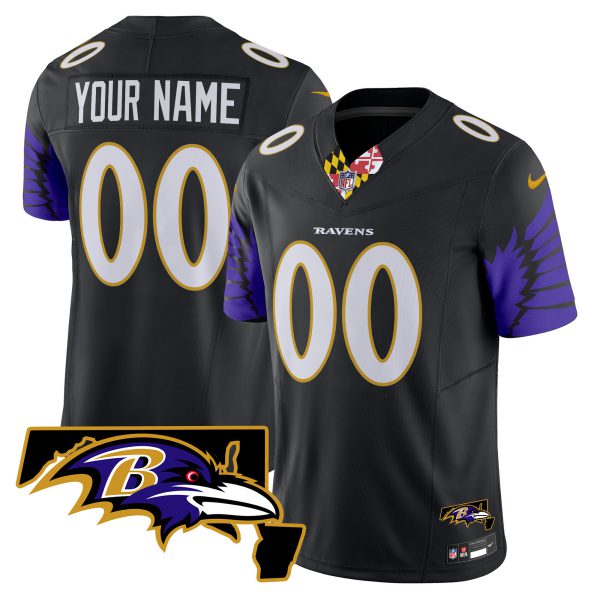Ravens Maryland Patch Vapor Limited Custom Jersey V2 - All Stitched - Image 3