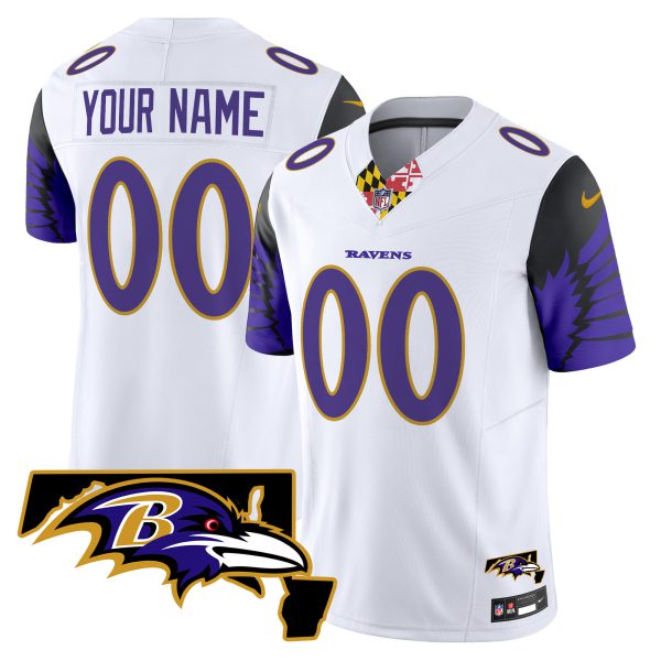 Ravens Maryland Patch Vapor Limited Custom Jersey V2 - All Stitched - Image 4