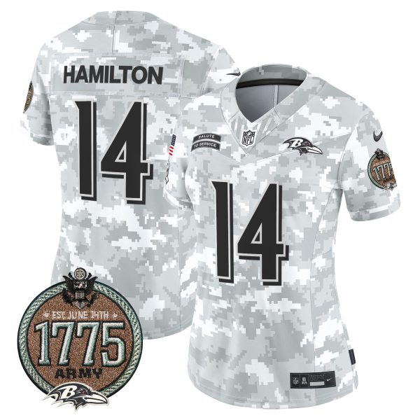 Women's Ravens 2024 Salute to Service Establishment Year Patch Vapor Limited Jersey - All Stitched - Image 14