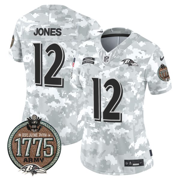 Women's Ravens 2024 Salute to Service Establishment Year Patch Vapor Limited Jersey - All Stitched - Image 18