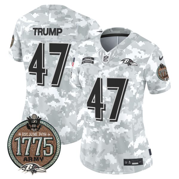 Women's Ravens 2024 Salute to Service Establishment Year Patch Vapor Limited Jersey - All Stitched - Image 20