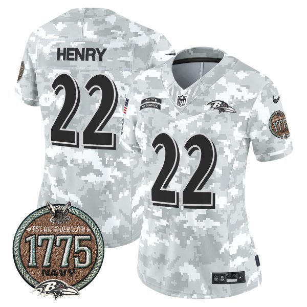 Women's Ravens 2024 Salute to Service Establishment Year Patch Vapor Limited Jersey - All Stitched - Image 21