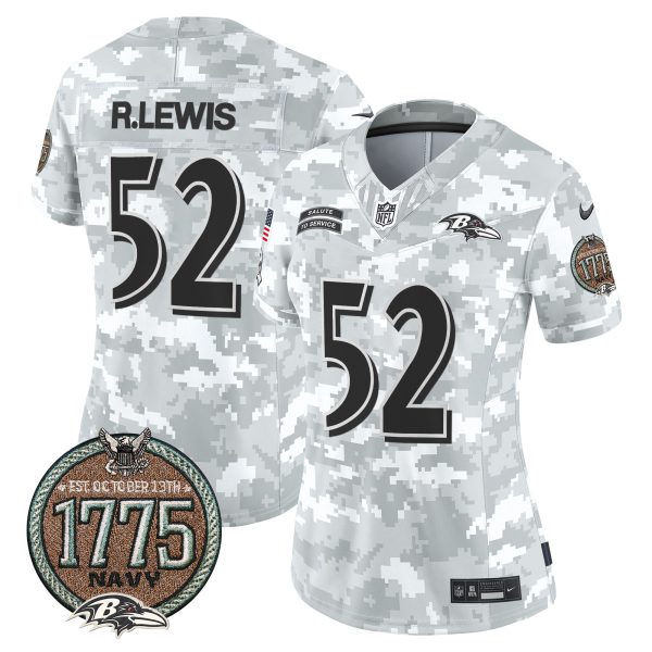 Women's Ravens 2024 Salute to Service Establishment Year Patch Vapor Limited Jersey - All Stitched - Image 26