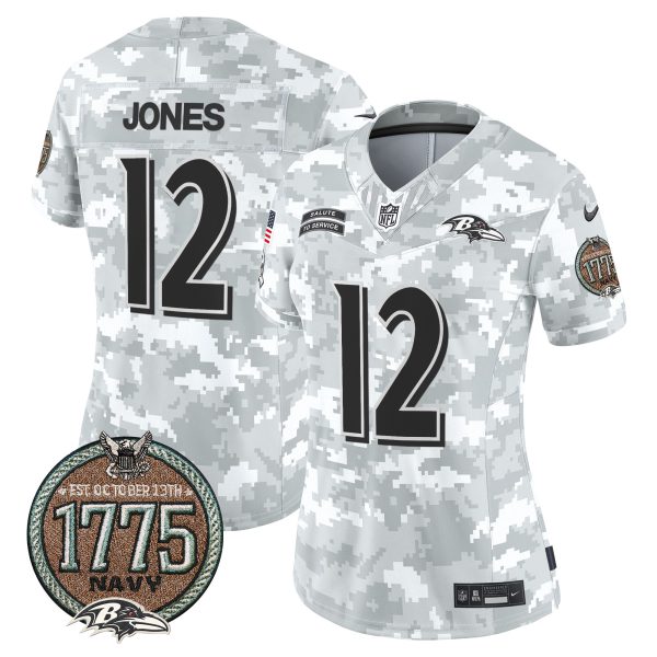 Women's Ravens 2024 Salute to Service Establishment Year Patch Vapor Limited Jersey - All Stitched - Image 28