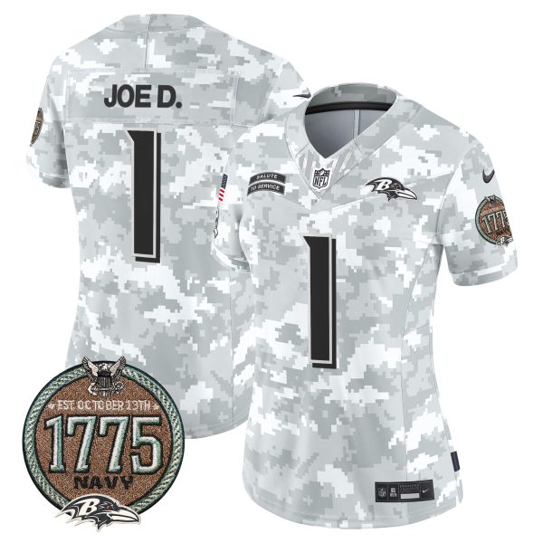 Women's Ravens 2024 Salute to Service Establishment Year Patch Vapor Limited Jersey - All Stitched - Image 29