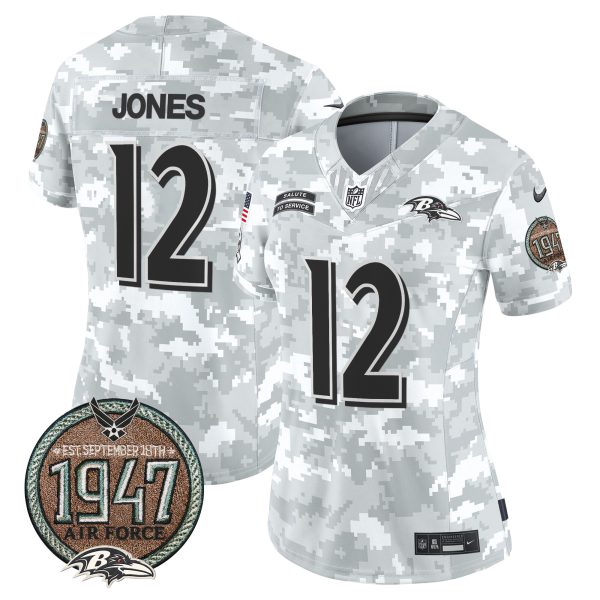 Women's Ravens 2024 Salute to Service Establishment Year Patch Vapor Limited Jersey - All Stitched - Image 38