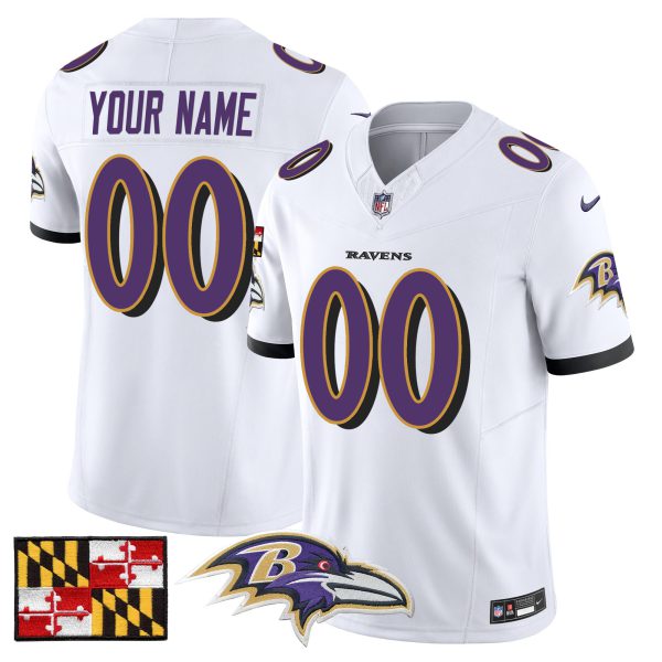 Baltimore Ravens 2024 Maryland Flag Vapor Limited Custom Jersey - All Stitched - Image 5
