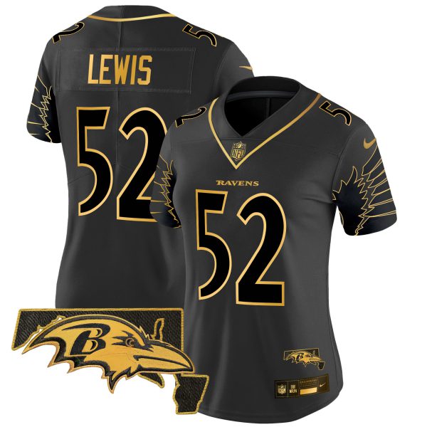 Women's Ravens Maryland Patch Gold Vapor Limited Jersey V2 - All Stitched - Image 15