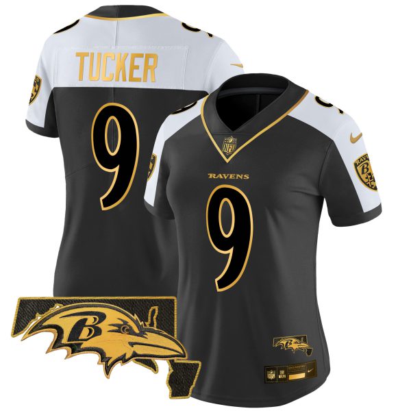 Women's Ravens Maryland Patch Gold Vapor Limited Jersey V2 - All Stitched - Image 30