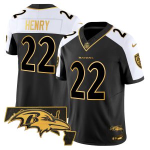 Men's Ravens 2024 Gold Vapor Limited Jersey - All Stitched