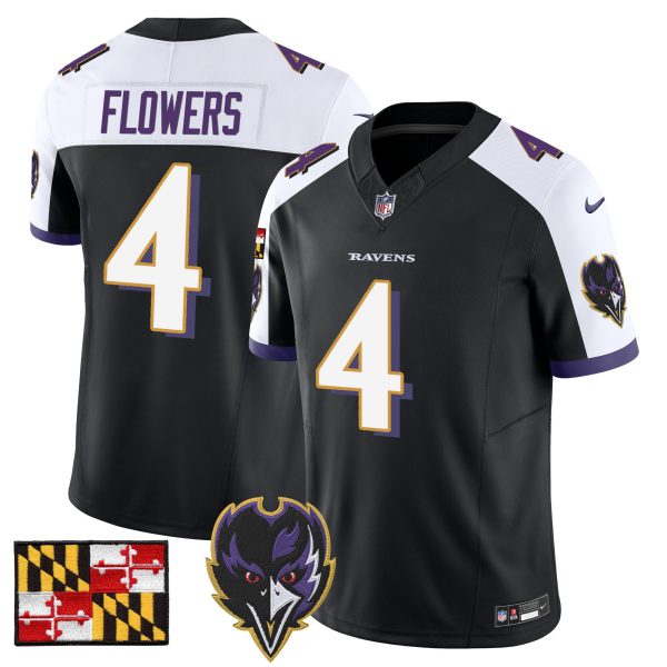 Men's Baltimore Ravens 2024 Maryland Flag Vapor Limited Jersey V2 - All Stitched - Image 7