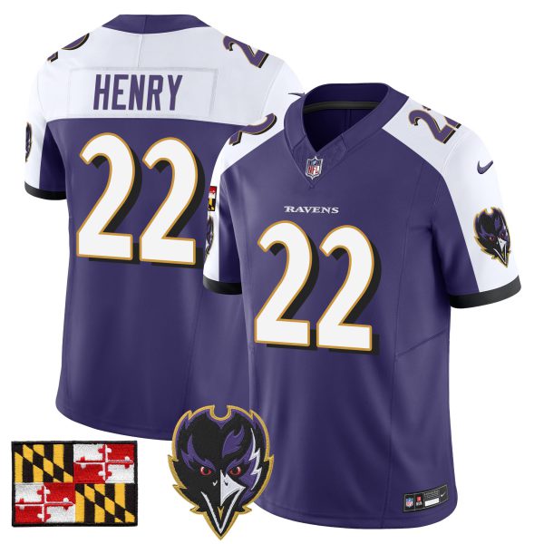 Men's Baltimore Ravens 2024 Maryland Flag Vapor Limited Jersey V2 - All Stitched - Image 11