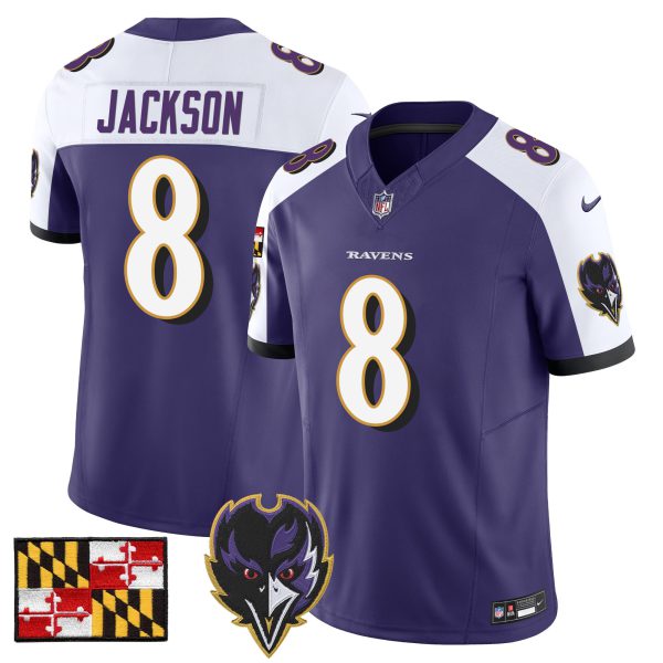 Men's Baltimore Ravens 2024 Maryland Flag Vapor Limited Jersey V2 - All Stitched - Image 12