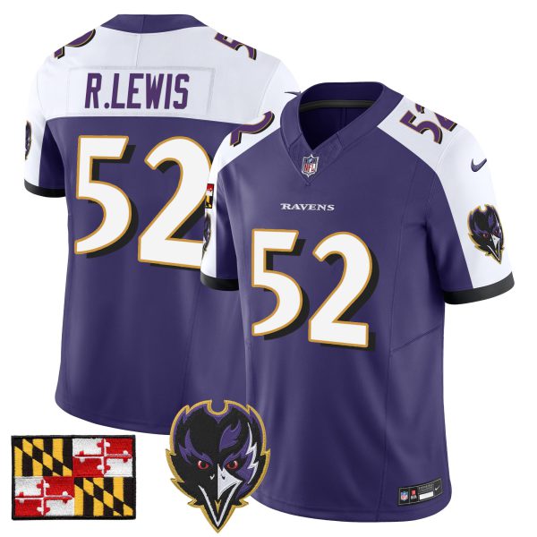 Men's Baltimore Ravens 2024 Maryland Flag Vapor Limited Jersey V2 - All Stitched - Image 16