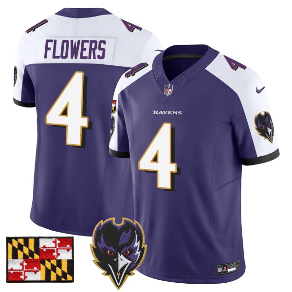 Men's Baltimore Ravens 2024 Maryland Flag Vapor Limited Jersey V2 - All Stitched - Image 17