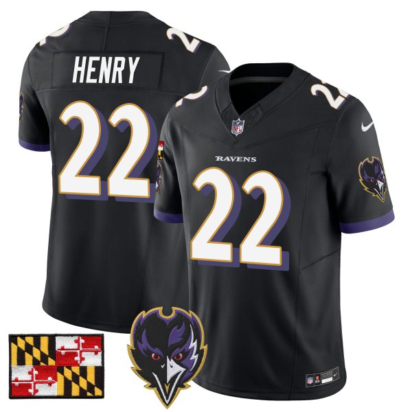 Men's Baltimore Ravens 2024 Maryland Flag Vapor Limited Jersey V2 - All Stitched - Image 21