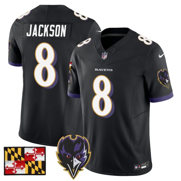 Men's Baltimore Ravens 2024 Maryland Flag Vapor Limited Jersey V2 - All Stitched - Image 22