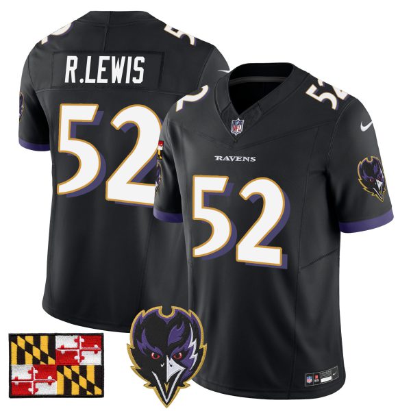Men's Baltimore Ravens 2024 Maryland Flag Vapor Limited Jersey V2 - All Stitched - Image 26