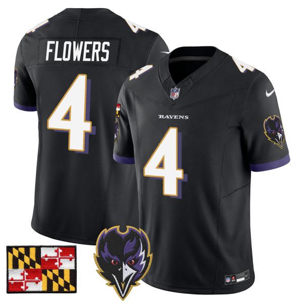 Men's Baltimore Ravens 2024 Maryland Flag Vapor Limited Jersey V2 - All Stitched - Image 27
