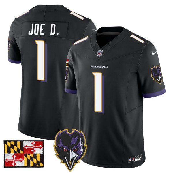Men's Baltimore Ravens 2024 Maryland Flag Vapor Limited Jersey V2 - All Stitched - Image 29