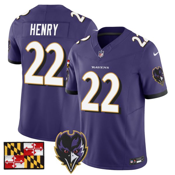 Men's Baltimore Ravens 2024 Maryland Flag Vapor Limited Jersey V2 - All Stitched - Image 31