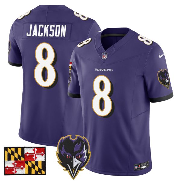 Men's Baltimore Ravens 2024 Maryland Flag Vapor Limited Jersey V2 - All Stitched - Image 32