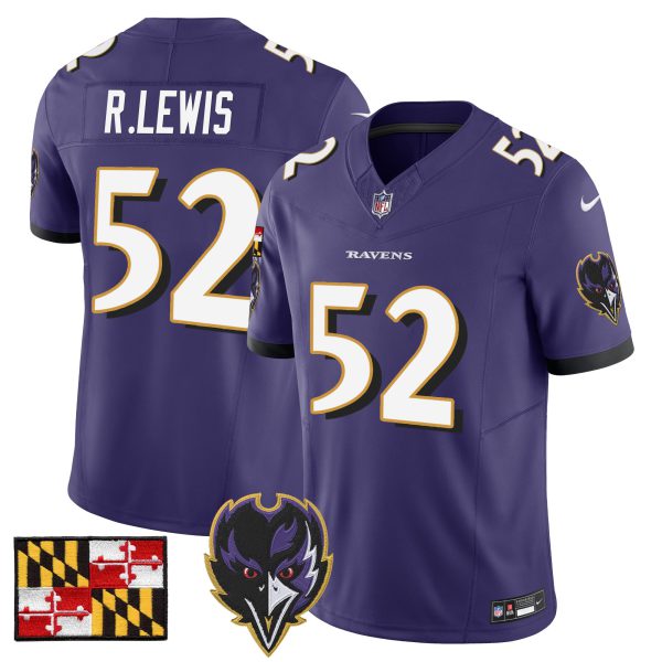 Men's Baltimore Ravens 2024 Maryland Flag Vapor Limited Jersey V2 - All Stitched - Image 36