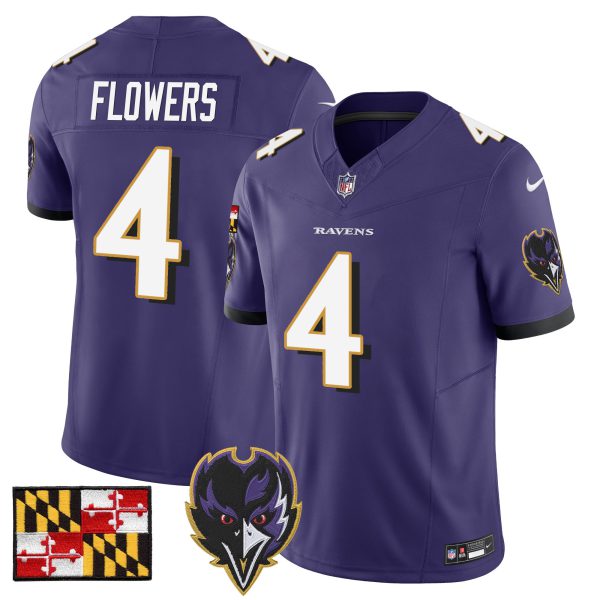 Men's Baltimore Ravens 2024 Maryland Flag Vapor Limited Jersey V2 - All Stitched - Image 37