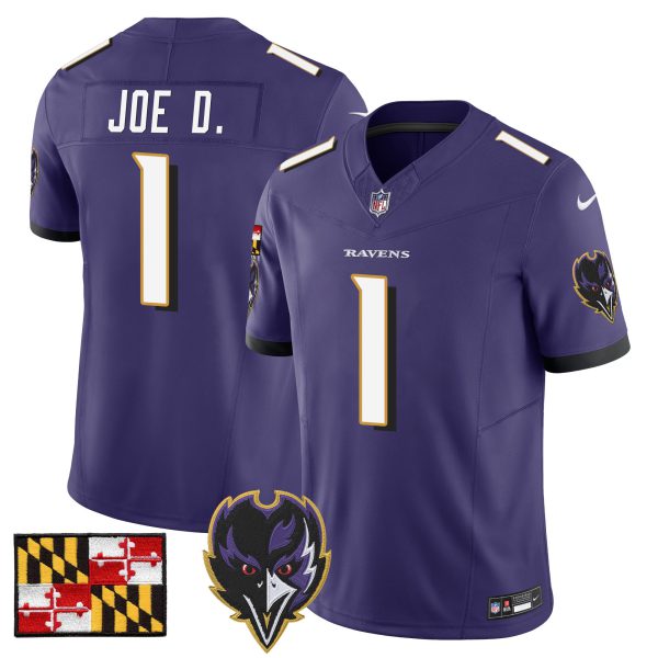 Men's Baltimore Ravens 2024 Maryland Flag Vapor Limited Jersey V2 - All Stitched - Image 39