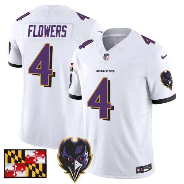 Men's Baltimore Ravens 2024 Maryland Flag Vapor Limited Jersey V2 - All Stitched - Image 47