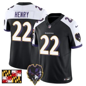Men's Baltimore Ravens 2024 Maryland Flag Vapor Limited Jersey V2 - All Stitched